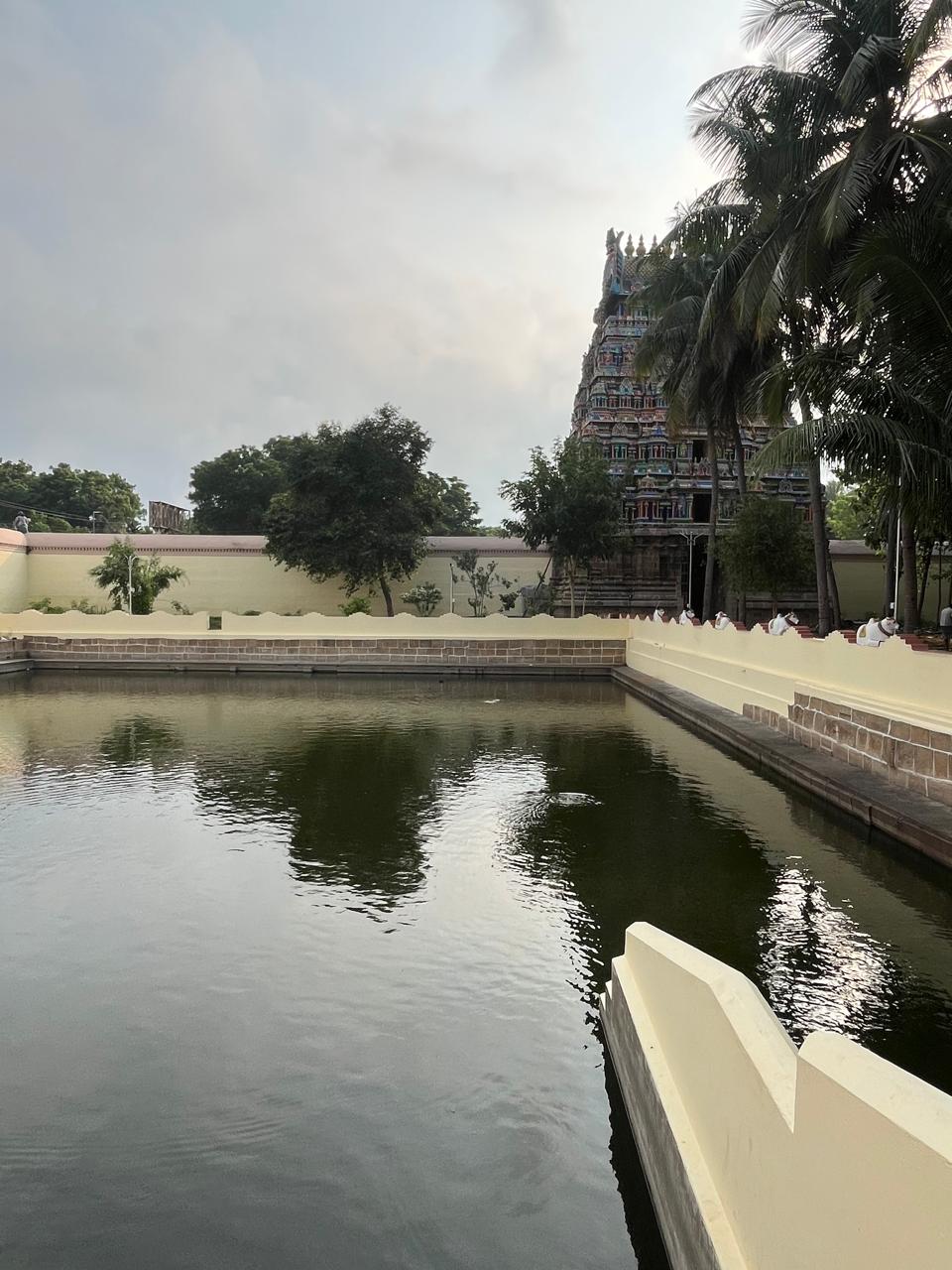 Jata Theertham view from Jata Theertha Vinayakar shrine, Gopuram view