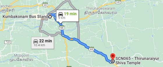 Thirunaraiyur siddheecharam route map