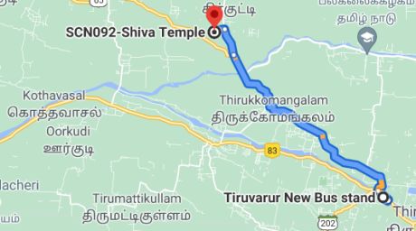 peruvelur route  map