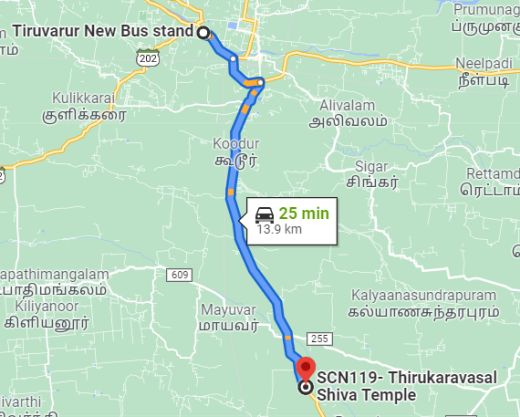 tirukaravasal route map